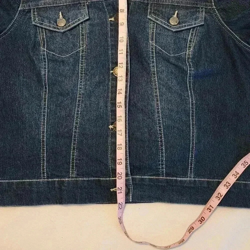 Nine West Vintage America Collection Denim Jean Jacket Womens L - Picture 7 of 7